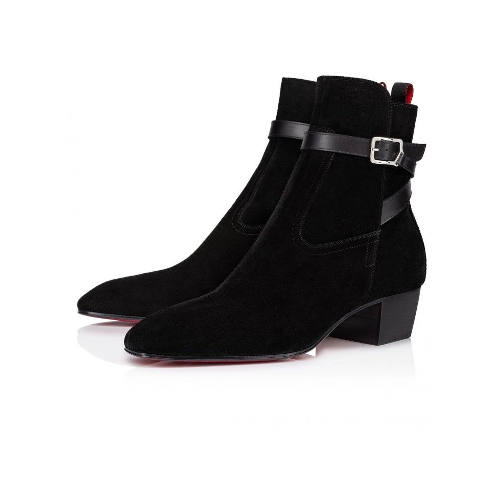 Cheap Christian Louboutin Rosalio Jodhpur 40 Mm Boots Calf Leather Black Outlet Sale, Discount CL Shoes