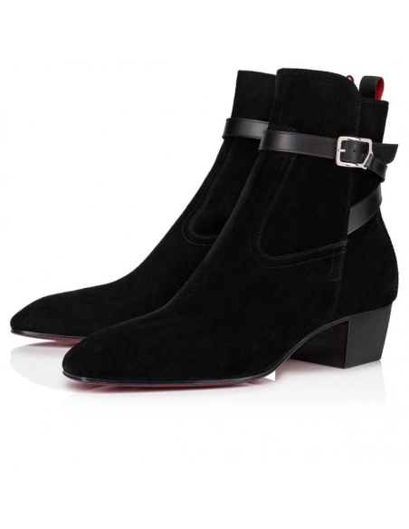 Cheap Christian Louboutin Rosalio Jodhpur 40 Mm Boots Calf Leather Black Outlet Sale, Discount CL Shoes