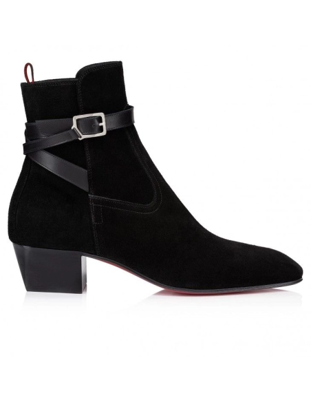 Cheap Christian Louboutin Rosalio Jodhpur 40 Mm Boots Calf Leather Black Outlet Sale, Discount CL Shoes