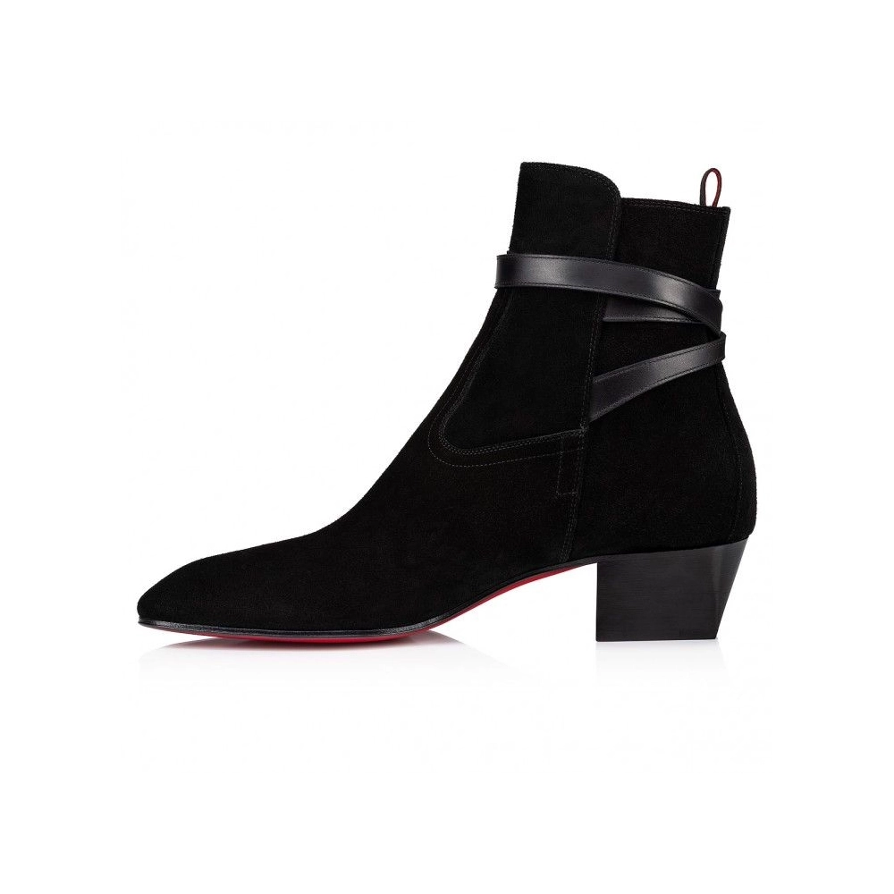 Cheap Christian Louboutin Rosalio Jodhpur 40 Mm Boots Calf Leather Black Outlet Sale, Discount CL Shoes