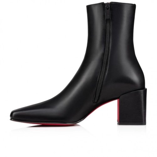 Discount Christian Louboutin Alleo Boot 40mm Low Boots Calf Leather Black Outlet Sale, Cheap CL Shoes Store