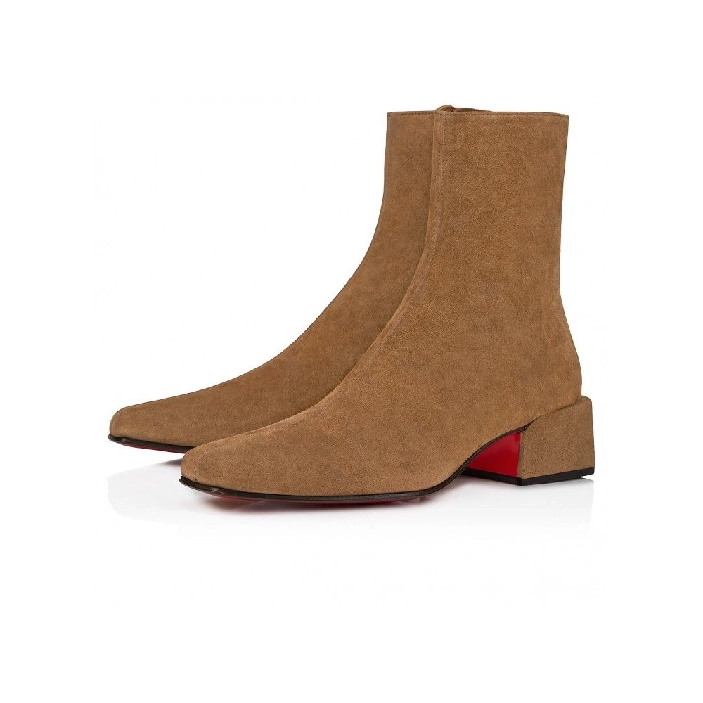 Knockoff Christian Louboutin Alleo Boot 40mm Low Boots Veau Velours Rhea, Replica CL Shoes