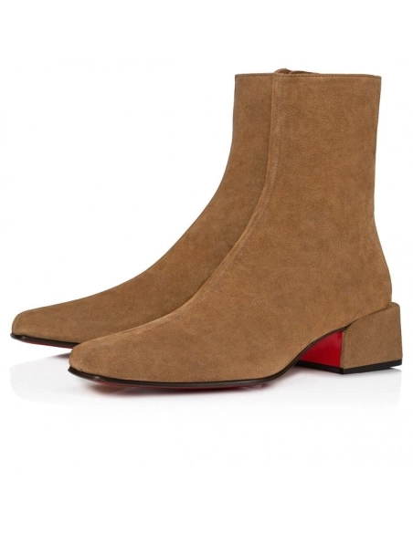 Knockoff Christian Louboutin Alleo Boot 40mm Low Boots Veau Velours Rhea, Replica CL Shoes