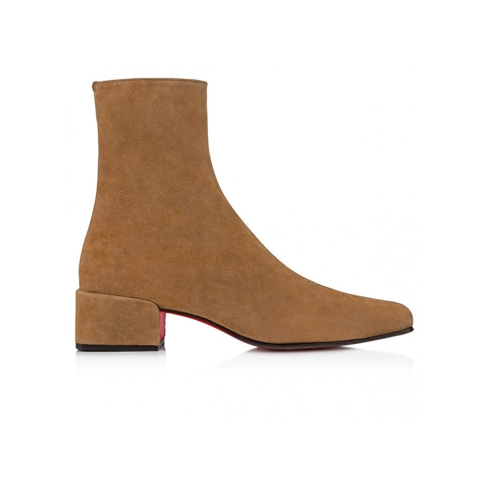 Knockoff Christian Louboutin Alleo Boot 40mm Low Boots Veau Velours Rhea, Replica CL Shoes
