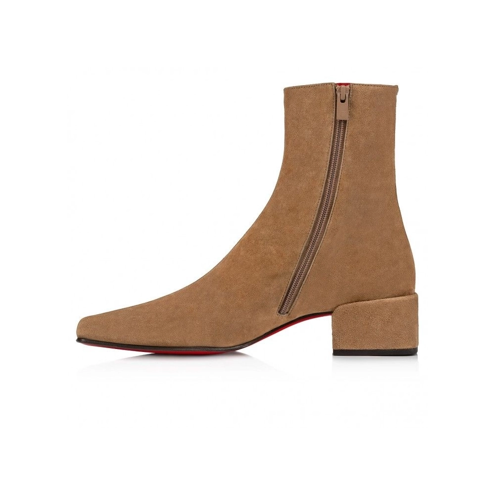 Knockoff Christian Louboutin Alleo Boot 40mm Low Boots Veau Velours Rhea, Replica CL Shoes