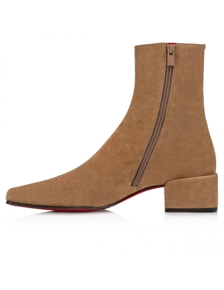 Knockoff Christian Louboutin Alleo Boot 40mm Low Boots Veau Velours Rhea, Replica CL Shoes