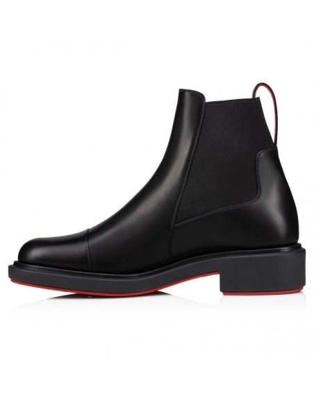 Cheap Christian Louboutin Urbino Chelsea Low Boots Calf Leather Black Sale Online, Discount CL Shoes