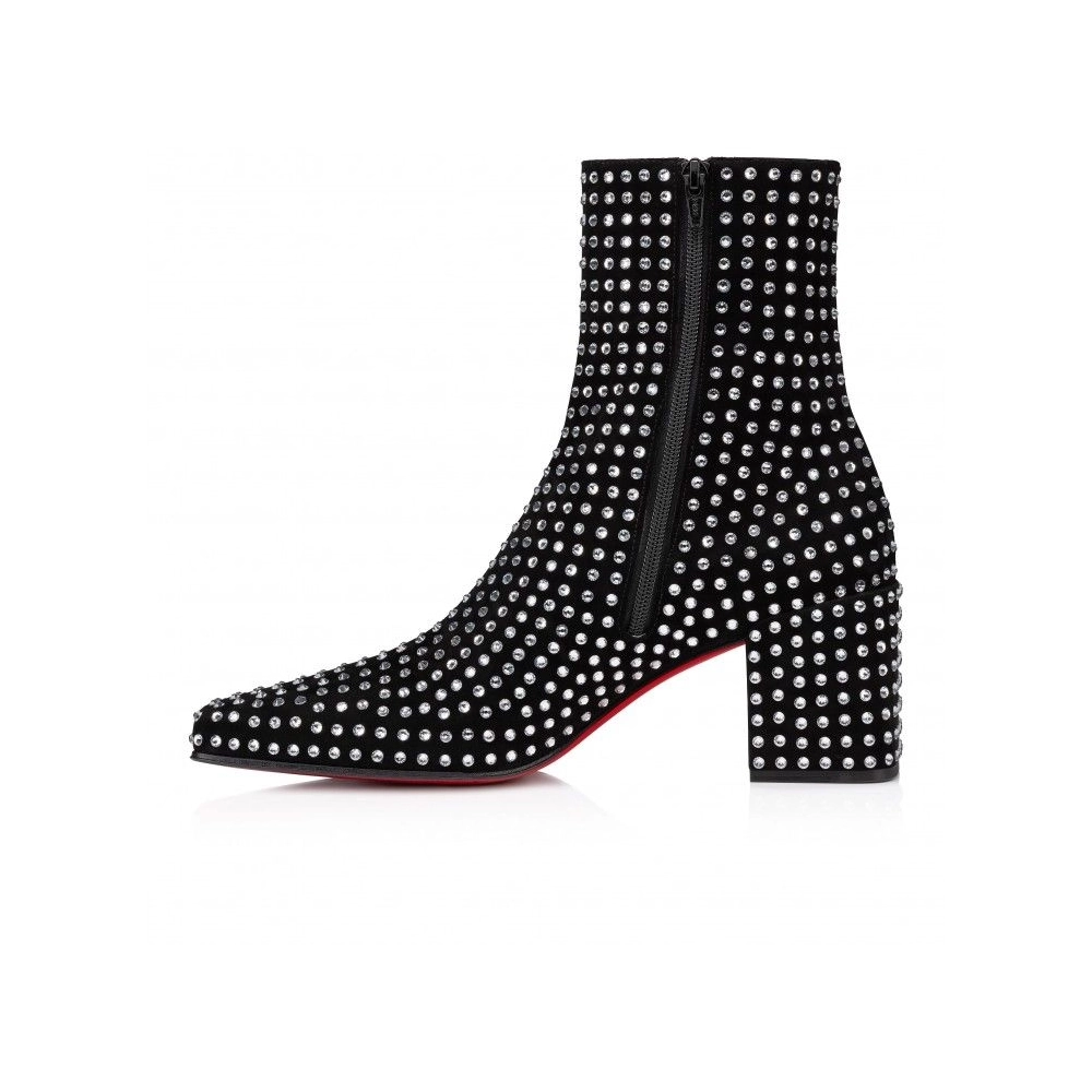 Knockoff Christian Louboutin Alleo Boot Strass Boum Black, Replica Christian Louboutin Shoes