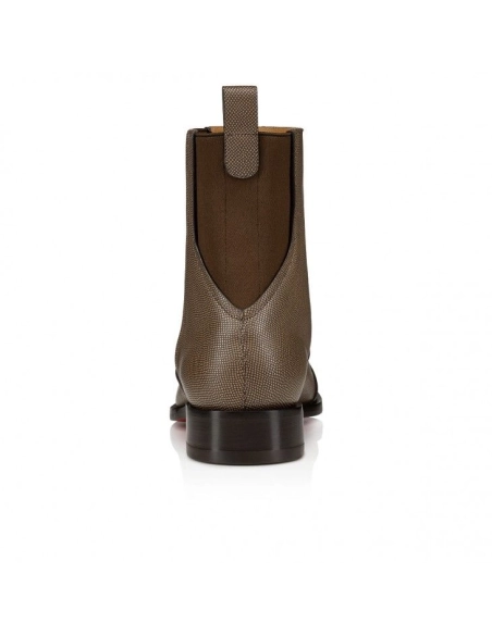 Fake Christian Louboutin Boabi Chelsea Boots Calf Leather Petit Grain Roca, Replica Christian Louboutin Shoes