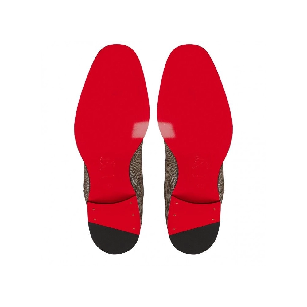 Fake Christian Louboutin Boabi Chelsea Boots Calf Leather Petit Grain Roca, Replica Christian Louboutin Shoes