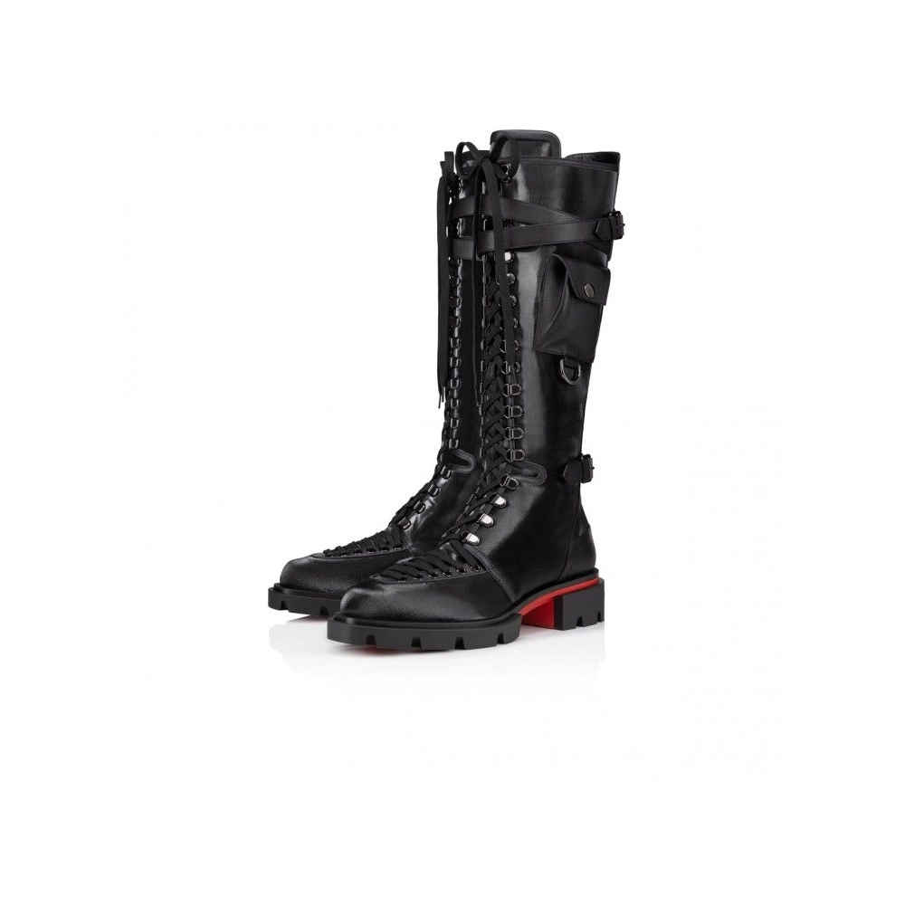 Discount Christian Louboutin Our Sand Glory Boots Calf Leather Black, Cheap Christian Louboutin Shoes for Sale