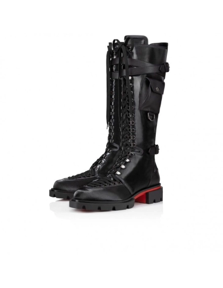 Discount Christian Louboutin Our Sand Glory Boots Calf Leather Black, Cheap Christian Louboutin Shoes for Sale