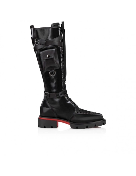 Discount Christian Louboutin Our Sand Glory Boots Calf Leather Black, Cheap Christian Louboutin Shoes for Sale
