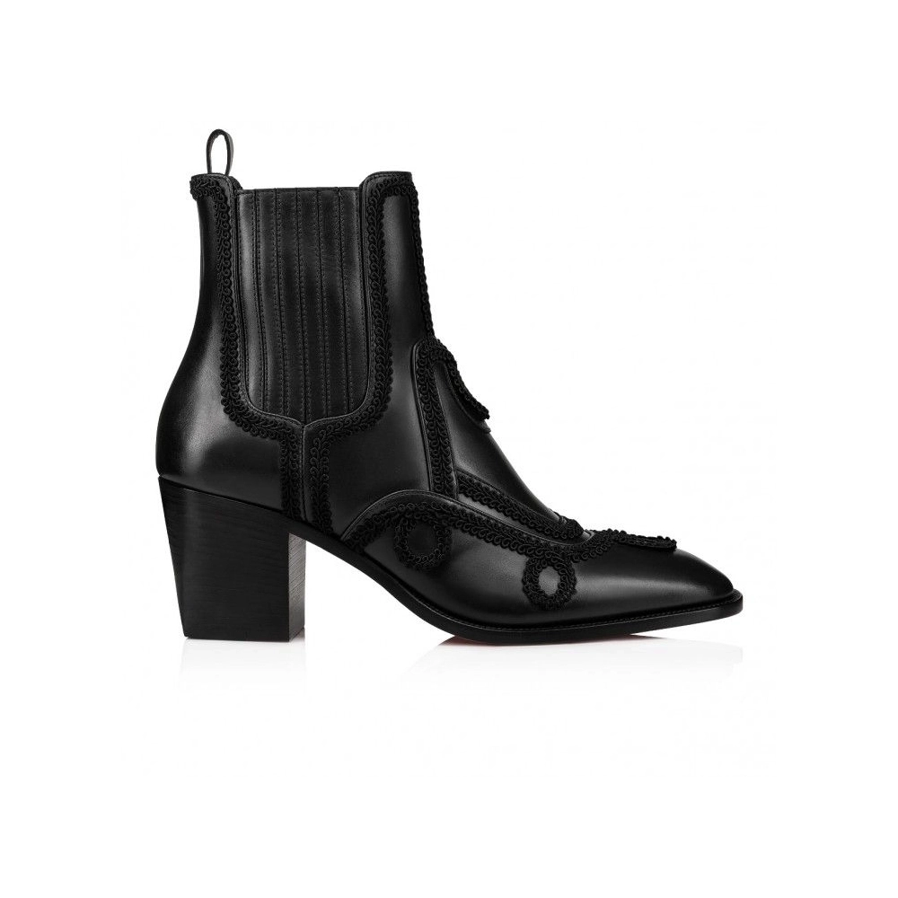 Fake Christian Louboutin Rosalio 70 Mm Boots Calf Leather Black, Knockoff Christian Louboutin Shoes