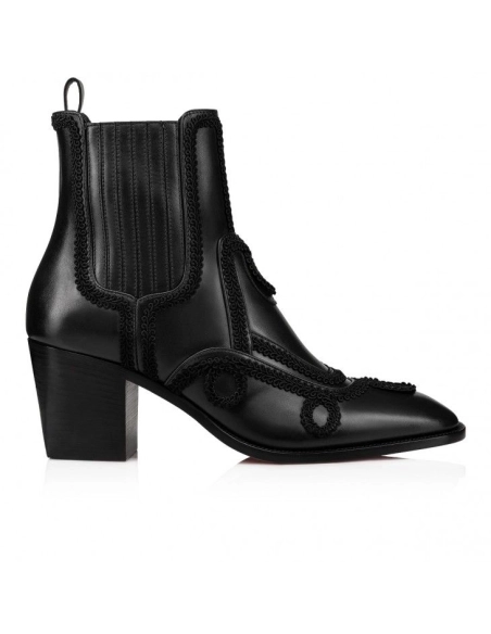 Fake Christian Louboutin Rosalio 70 Mm Boots Calf Leather Black, Knockoff Christian Louboutin Shoes