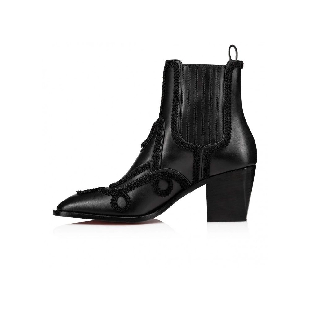 Fake Christian Louboutin Rosalio 70 Mm Boots Calf Leather Black, Knockoff Christian Louboutin Shoes