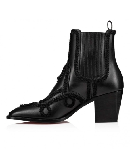 Fake Christian Louboutin Rosalio 70 Mm Boots Calf Leather Black, Knockoff Christian Louboutin Shoes