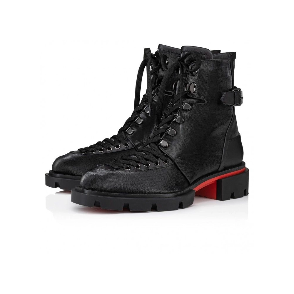 Knockoff Christian Louboutin Our Macademia Boots Calf Leather Black, Replica Christian Louboutin Shoes