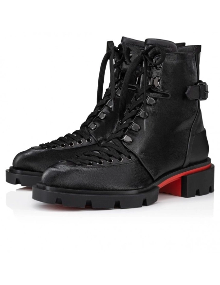 Knockoff Christian Louboutin Our Macademia Boots Calf Leather Black, Replica Christian Louboutin Shoes