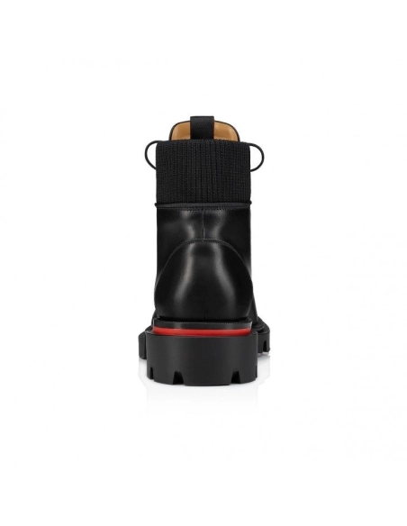 Discount Christian Louboutin Our Walk Lace-Up Boots Calf Leather Black, Cheap Christian Louboutin Shoes for Sale