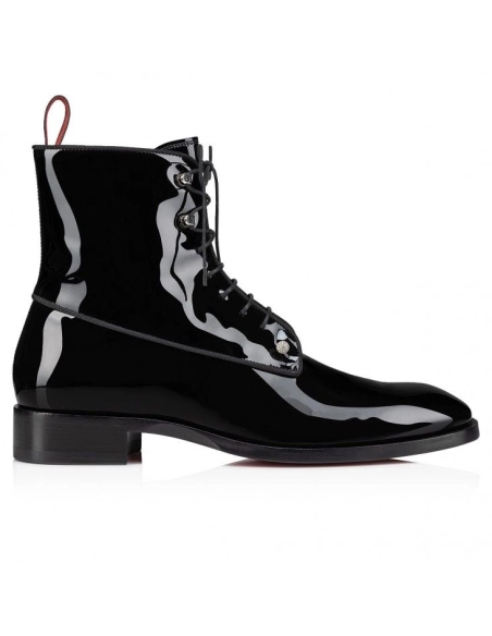 Fake Christian Louboutin Chambeliboot Night Strass Boots Patent Calf Leather Black, Replica Christian Louboutin Shoes