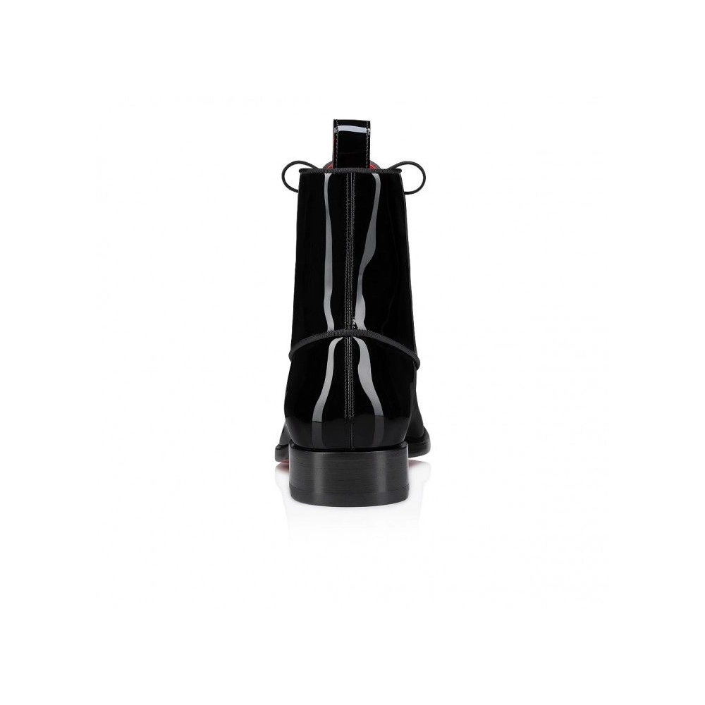 Fake Christian Louboutin Chambeliboot Night Strass Boots Patent Calf Leather Black, Replica Christian Louboutin Shoes