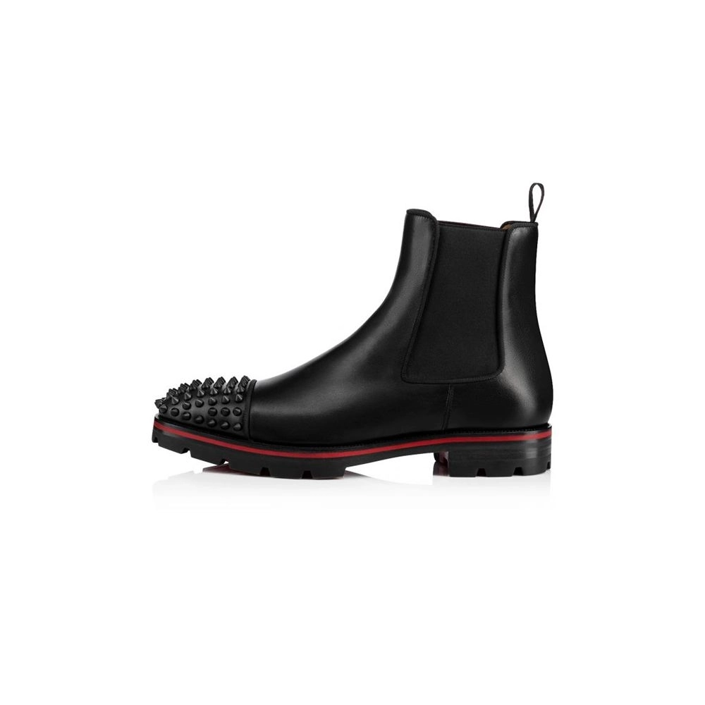 cheap Christian Louboutin Boot Melon Spikes Black black Mat Calf sale