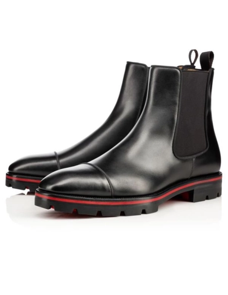 cheap Christian Louboutin Boot Melon Flat Black Calf sale