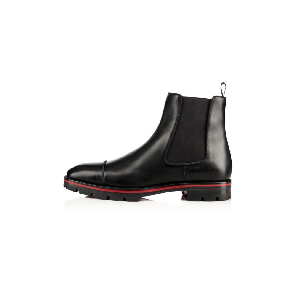 cheap Christian Louboutin Boot Melon Flat Black Calf sale