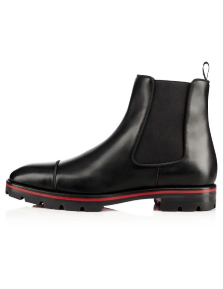 cheap Christian Louboutin Boot Melon Flat Black Calf sale