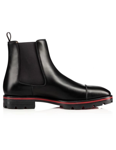 cheap Christian Louboutin Boot Melon Flat Black Calf sale
