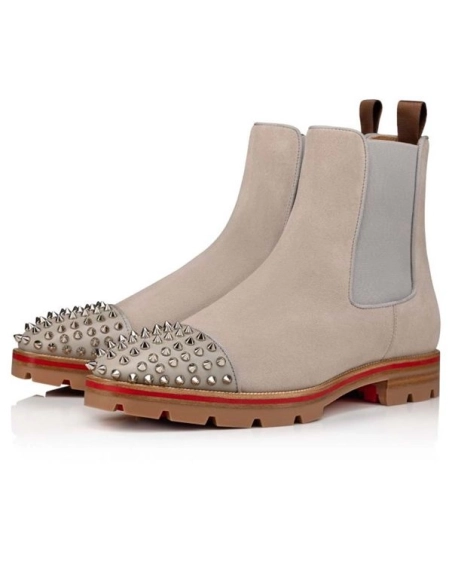 cheap Christian Louboutin Boot Melon Spikes Sasso silver Calf sale