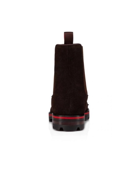 cheap Christian Louboutin Boot Melon Spikes Dark Brown Calf sale