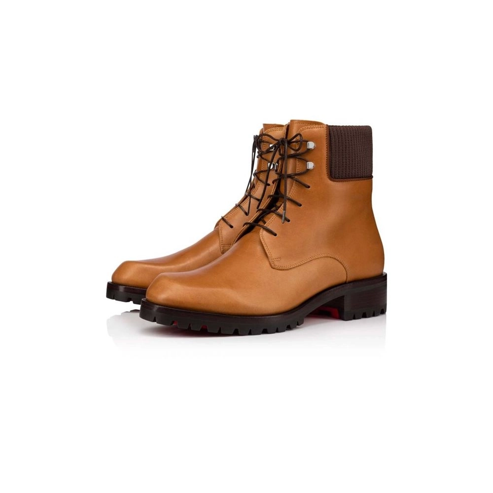 cheap Christian Louboutin Boot Trapman Terra Brown Calf sale