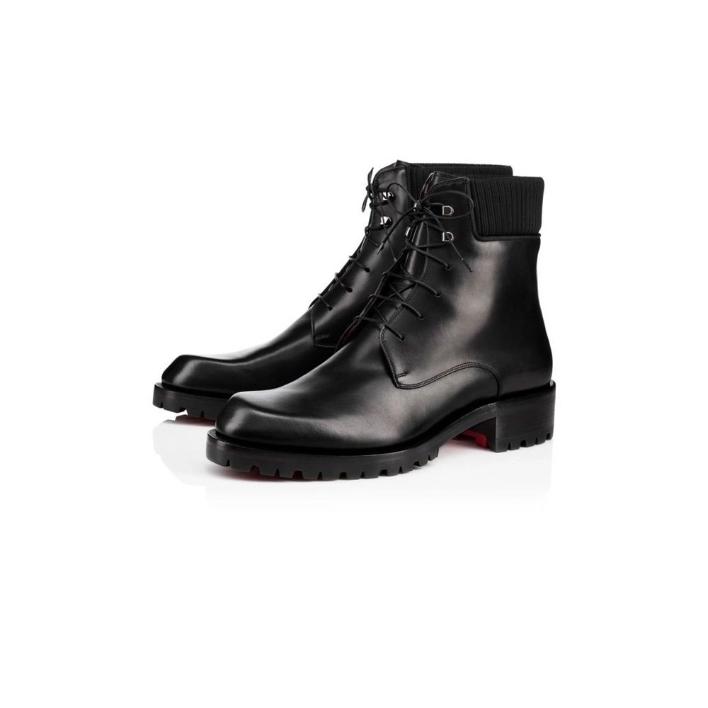 cheap Christian Louboutin Boot Trapman Black Leather sale