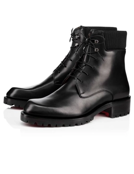 cheap Christian Louboutin Boot Trapman Black Leather sale