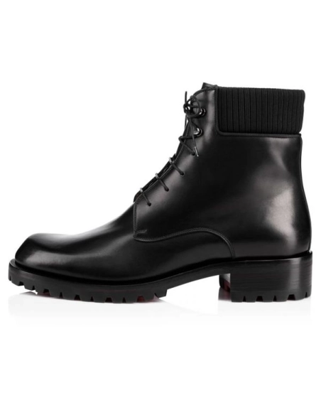 cheap Christian Louboutin Boot Trapman Black Leather sale