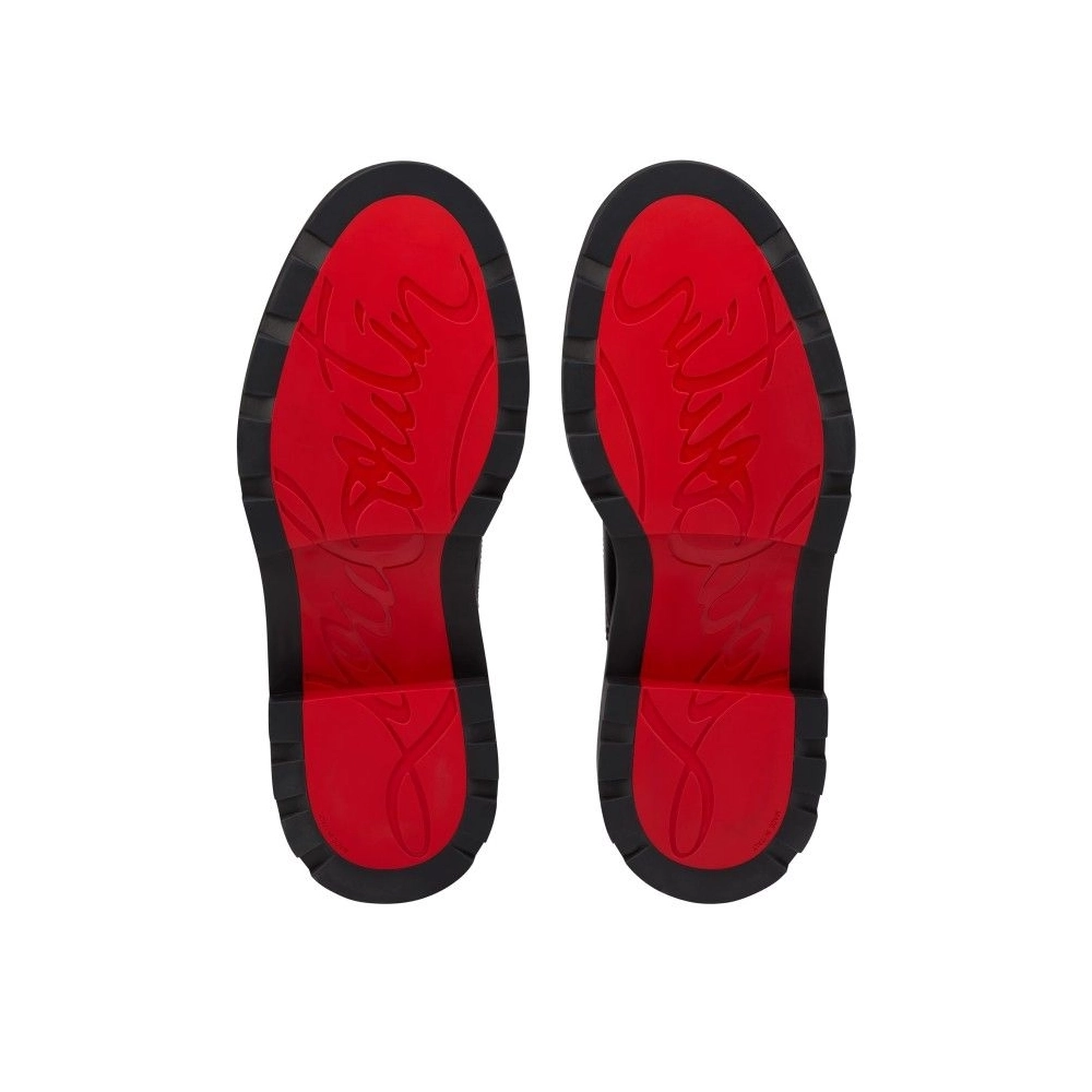 Christian Louboutin College Oxfords Waxed Calf Leather Black