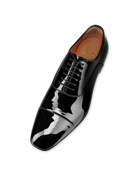 Discount Christian Louboutin Greggyrocks Oxfords Shoes Patent Leather Black Outlet Online