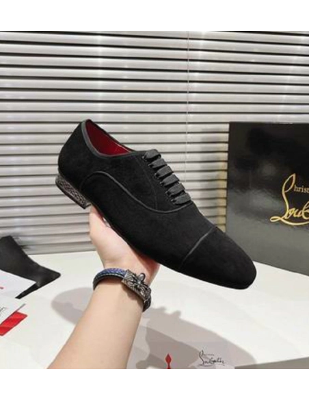 Replica Christian Louboutin Greggyrocks Oxfords Shoes Velvet Black