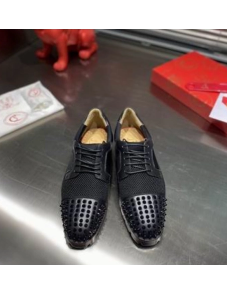 Replica Christian Louboutin Charlie Me Oxfords Calf Leather Black, Fake CL Shoes