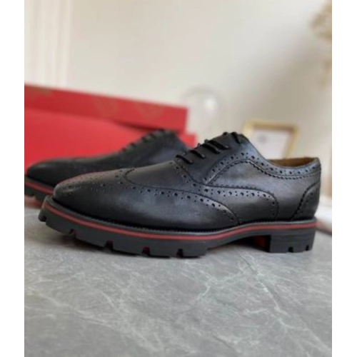 Fake Christian Louboutin Charlie Me Oxfords Calf Leather Black, Replica Christian Louboutin Shoes