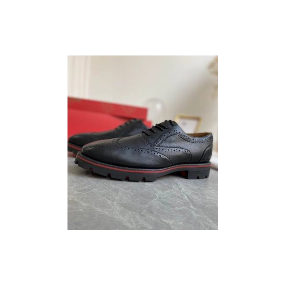 Fake Christian Louboutin Charlie Me Oxfords Calf Leather Black, Replica Christian Louboutin Shoes