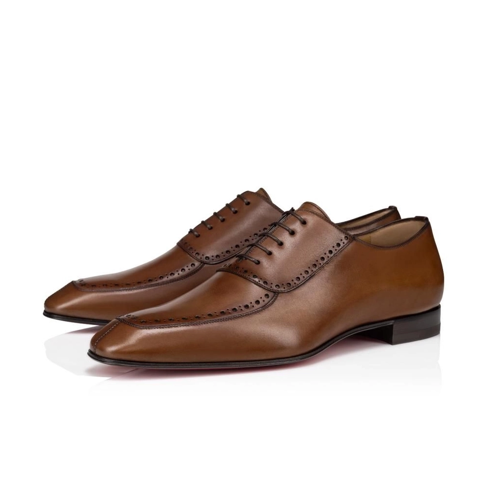 Cheap Christian Louboutin Lafitoch Oxfords Calf Leather Havane Brown for Sale