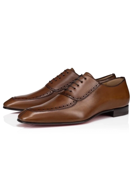 Cheap Christian Louboutin Lafitoch Oxfords Calf Leather Havane Brown for Sale
