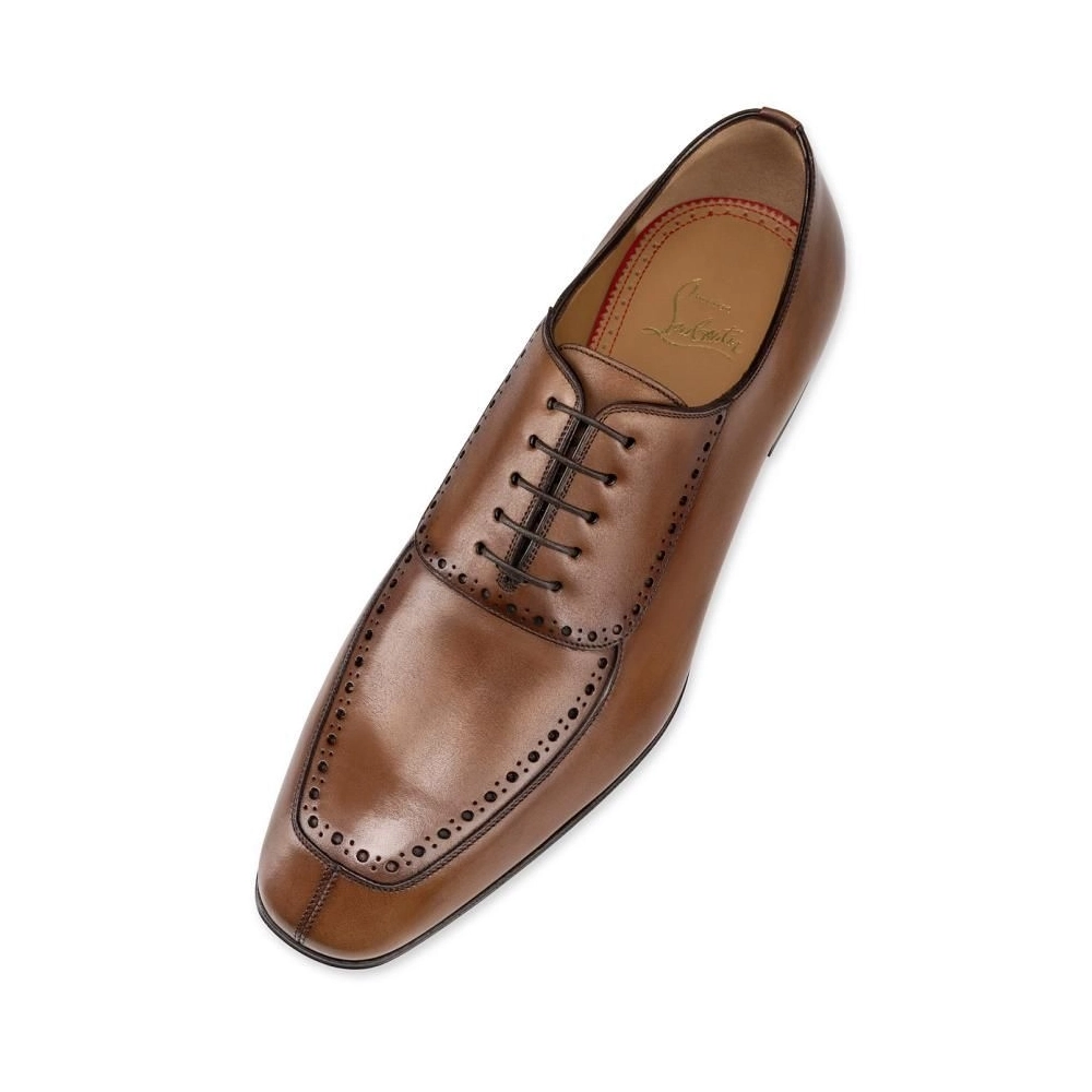 Cheap Christian Louboutin Lafitoch Oxfords Calf Leather Havane Brown for Sale