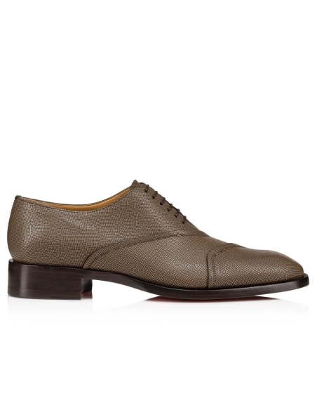 Knockoff Christian Louboutin Boabi Oxfords Calf Leather Petit Grain Roca Brown
