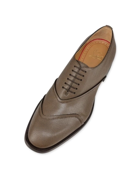 Knockoff Christian Louboutin Boabi Oxfords Calf Leather Petit Grain Roca Brown