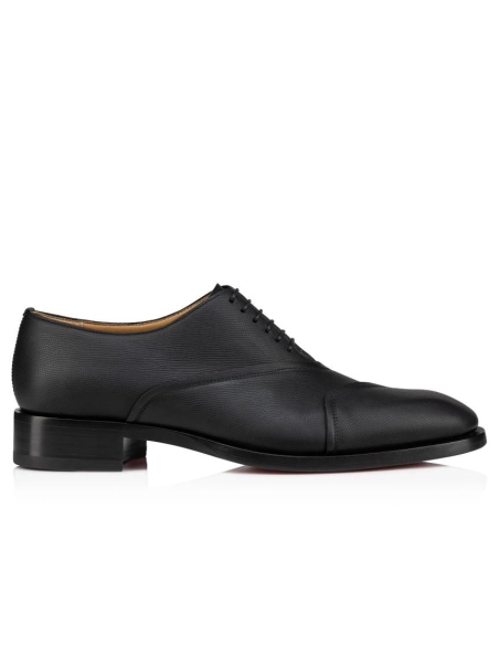 Discount Christian Louboutin Boabi Oxfords Calf Leather Petit Grain Black Outlet Sale