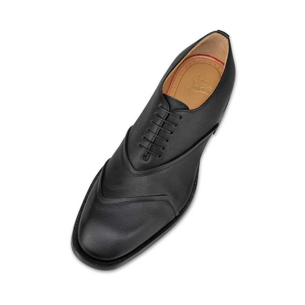 Discount Christian Louboutin Boabi Oxfords Calf Leather Petit Grain Black Outlet Sale